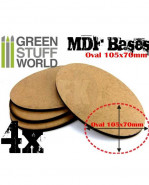 Drevotrieskové podstavce MDF Bases - AOS Oval 105x70mm (4 ks)